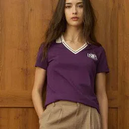 u.s. polo assn. Women Logo Print Regular Fit Polo T-Shirt-picture-51