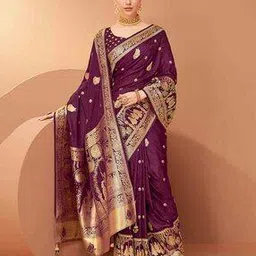 ri-wah Zari Woven Tassels and Latkans Satin Silk Saree-picture-49