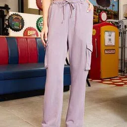 bewakoof Women Straight Track Pants with Elasticated Drawstring Waist-picture-37