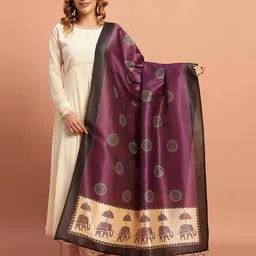 akshadeep Women Floral Print Dupatta with Tassels image 1