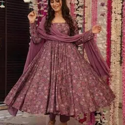 nyrika Women Floral Print Anarkali Kurta Set-picture-39