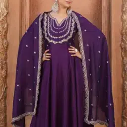 nyrika Women Embroidered Flared Kurta Suit Set-picture-51