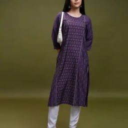 vishudh Women Ikat Print Straight Kurti-picture-7
