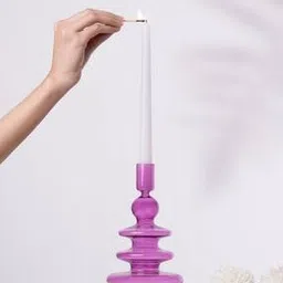 haus & kinder Amoura Amethyst Glass Candle Holder-picture-37