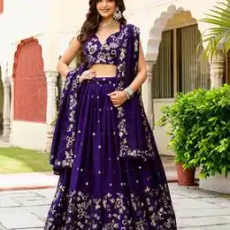 dream exporter Women Embroidered Flared Lehenga Choli Set-picture-44
