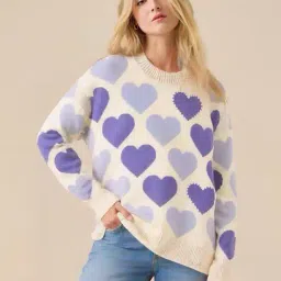 eddicted Women Self-Design Round Neck Pullover image 1