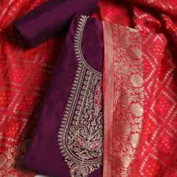 mbz.in by meena bazaar Women Embroidered 3-piece Unstitched Dress Material-picture-48