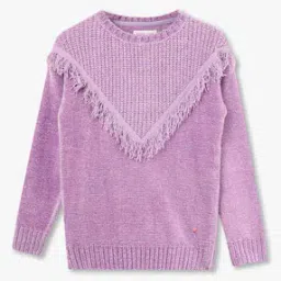 point cove Girls Patterned Sweater with Tassels Trim-picture-52