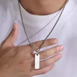 Men Silver-Plated Chain with Pendant-image-29