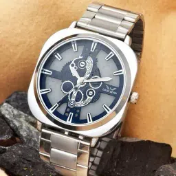 louis devin Men Analogue Wrist Watch with Stainless Steel Strap-LD-G081-BLU-CH image 1