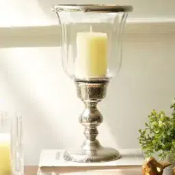 pure home and living Silver Hammered Tall Hurricane Candle Holder-picture-21