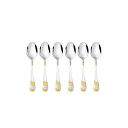 fns Set of 6 Gold-Plated Dinner Spoons image 1
