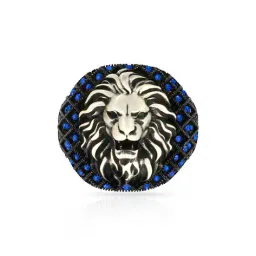 bhima jewels Women Sterling Silver Lion Head Ring image 1