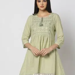 fusion Women Embroidered A-Line Kurti-picture-51
