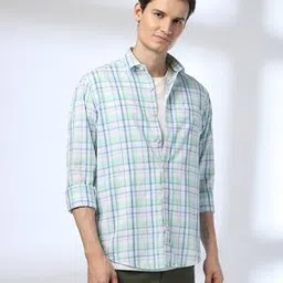 john players Men Checked Slim Fit Shirt-picture-39