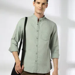 john players jeans Men Slim Fit Shirt with Patch Pocket image 1