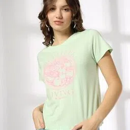 Women Fruitful Print Regular Fit Cotton Crew-Neck T-Shirt-image-85