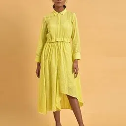 Shirt Dress with Asymmetric Hemline-image-0