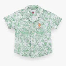Boys Tropical Print Regular Fit Shirt-image-15