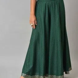 Women Micro Print Flared Palazzos-picture-24