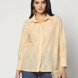 dnmx Women Schiffli Embroidered Relaxed Fit Shirt-picture-21