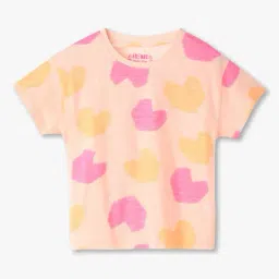 kg frendz Girls Heart All-Over Print Regular Fit Round-Neck T-Shirt image 1