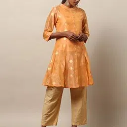 swadesh Front-Open Embroidered A-line Tunic with Inner-picture-40