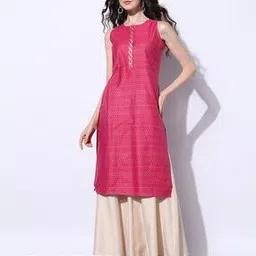 svrnaa by azorte Brocade Straight Kurta & Pants Set-picture-44