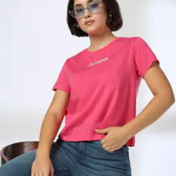 dnmx Women Typographic Print Regular Fit Cotton Crew-Neck T-Shirt-picture-24