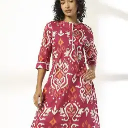 avaasa mix n' match Women Ikat Print Straight Kurta-picture-27