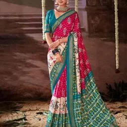 ri-wah Women Floral Print Tussar Silk Saree-picture-30