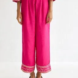 ancestry Women Straight Fit Pants with Insert Pockets-picture-33