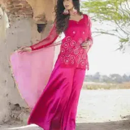 Women Embroidered Straight Kurta Set-image-5