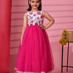 toy balloon kids Girls Floral Print Fit & Flare Dress-picture-48