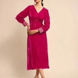 ritu kumar A-Line Dress with Side Slits-picture-32