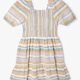 lee cooper Striped Smocked Tiered Dress-picture-18