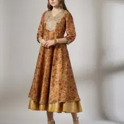 Women Floral Print Fit & Flare Dress with Slip-image-45