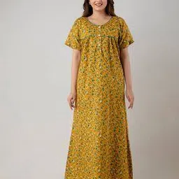 neeed Women Floral Print Round-Neck Nighti-picture-23