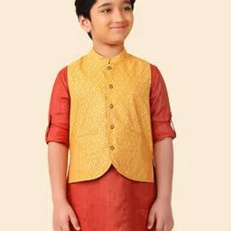 fabindia Boys Geometric Print Nehru Jacket-picture-16