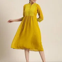 juniper Women Embroidered Fit & Flare Dress-picture-13