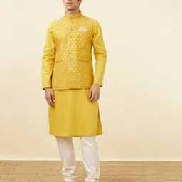 manyavar Woven Nehru Jacket with Mandarin Collar-picture-36