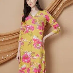melange by lifestyle Women Floral Kurta-picture-49
