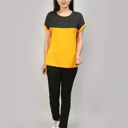 sillyboom Women Colourblock Relaxed Fit T-Shirt-picture-51