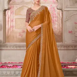 ri-wah Women Embroidered Design Sequins Pure Chiffon Embellished Saree Traditional Saree image 1