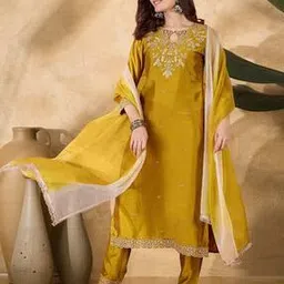 svaraa Women Embroidered Straight Kurta Set with Dupatta-picture-30