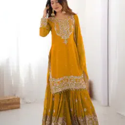 fusionic Women Embroidered Straight Kurta Set with Dupatta-picture-24