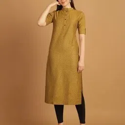revangi Women Micro-Print Cotton Straight Kurta-picture-24
