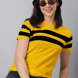 ausk Women Striped Regular Fit Crew-Neck T-Shirt-picture-13