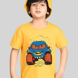 kiddy viddy Boys Graphic Print Regular Fit Round-Neck T-Shirt-picture-40