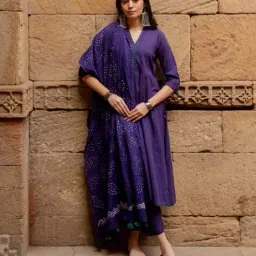 anni designer Women Straight Kurta Set with Dupatta image 1